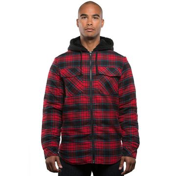 BU8620 | Men´s Flannel Jacket With Sherpa Hoodie | Burnside