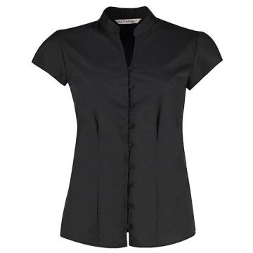 K727 | Tailored Fit Poplin Contintental Blouse Mandarin Coll