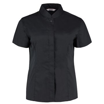 K736 | Women´s Tailored Fit Bar Shirt Mandarin Collar Short