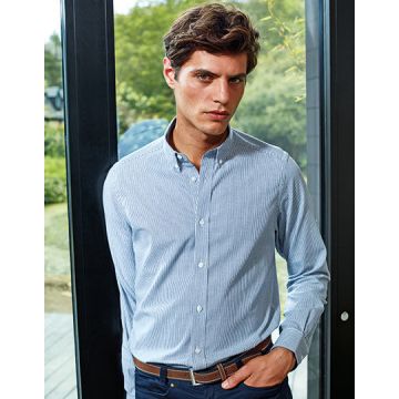 PW238 | Men´s Cotton Rich Oxford Stripes Shirt | Premier Wor